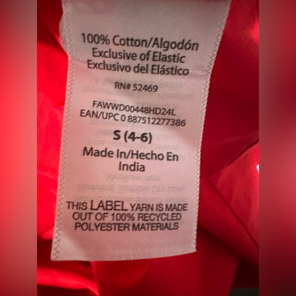 Free Assembly Red Cotton Bow Wrap Around Tie Midi Dress with Puff Sleeves - Picture 11 of 14